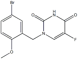 1-(5-Bromo-2-methoxybenzyl)-5-fluorouracil Struktur