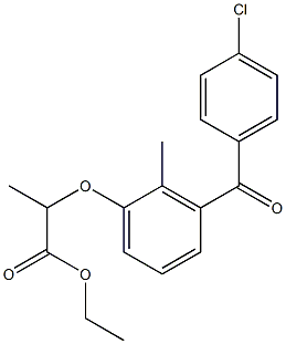 2-[3-(p-Chlorobenzoyl)-o-tolyloxy]propionic acid ethyl ester Struktur