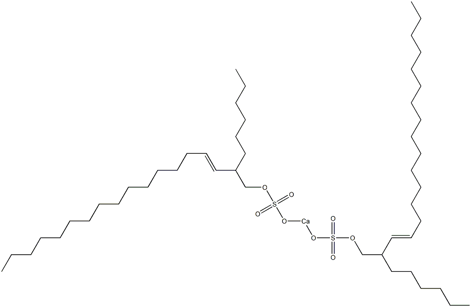 Bis(2-hexyl-3-octadecenyloxysulfonyloxy)calcium Struktur