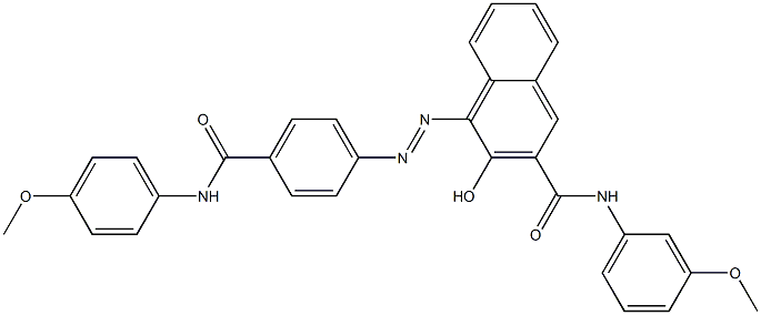 4-[[4-[[(4-Methoxyphenyl)amino]carbonyl]phenyl]azo]-3-hydroxy-N-(3-methoxyphenyl)-2-naphthalenecarboxamide Struktur