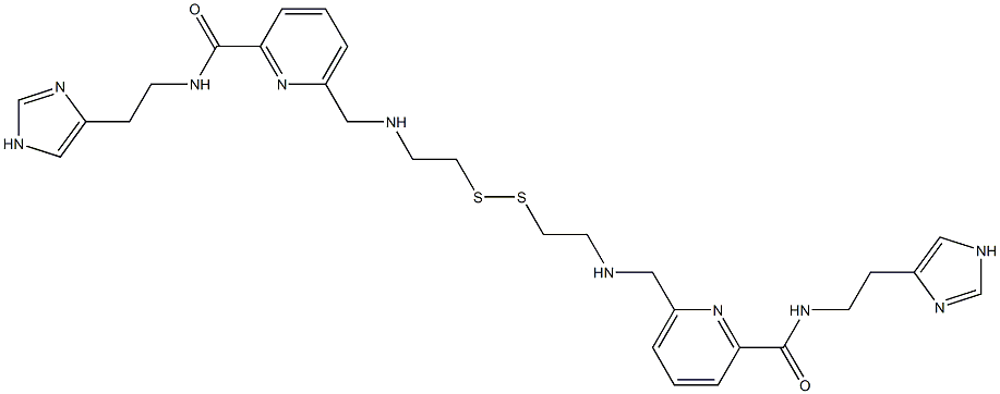 6,6'-[Dithiobisethylenebis(iminomethylene)]bis[N-[2-(1H-imidazol-4-yl)ethyl]pyridine-2-carboxamide] Struktur