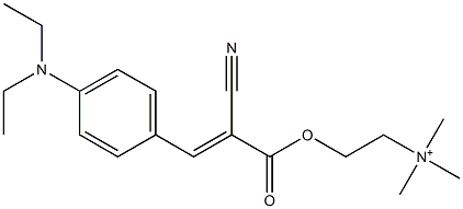 N,N,N-Trimethyl-2-[2-cyano-3-[4-(diethylamino)phenyl]acryloyloxy]ethanaminium Struktur