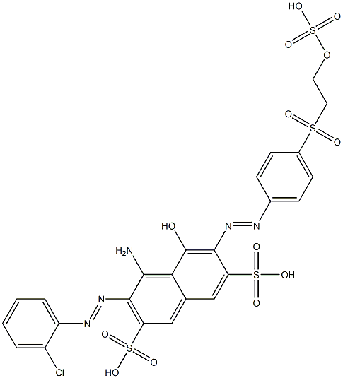 4-Amino-3-[(2-chlorophenyl)azo]-5-hydroxy-6-[[4-[[2-(sulfooxy)ethyl]sulfonyl]phenyl]azo]-2,7-naphthalenedisulfonic acid Struktur