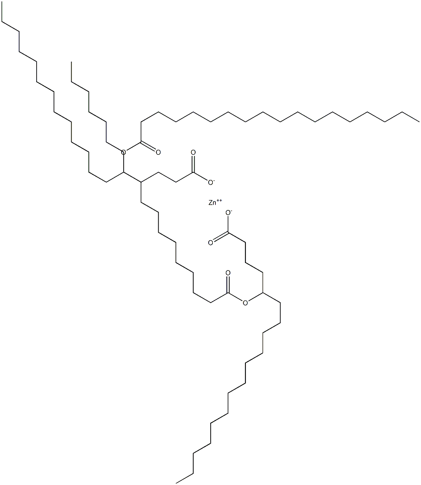 Bis(5-octadecanoyloxyoctadecanoic acid)zinc salt Struktur