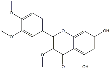 2-(3,4-Dimethoxyphenyl)-5,7-dihydroxy-3-methoxy-4H-1-benzopyran-4-one Struktur