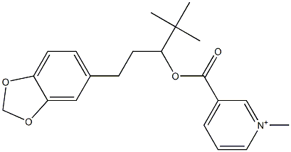 3-[[[1-(3,4-Methylenedioxyphenyl)-4,4-dimethylpentan-3-yl]oxy]carbonyl]-1-methylpyridinium Struktur