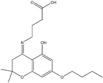 4-[(2,2-Dimethyl-5-hydroxy-7-butoxychroman-4-ylidene)amino]butanoic acid Struktur