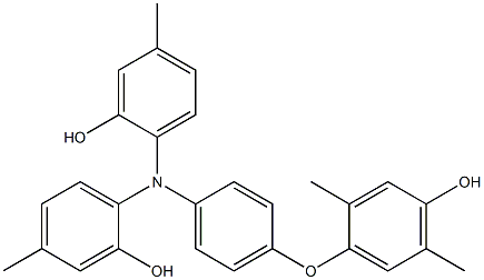 N,N-Bis(2-hydroxy-4-methylphenyl)-4-(4-hydroxy-2,5-dimethylphenoxy)benzenamine Struktur