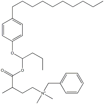 N,N-Dimethyl-N-benzyl-N-[3-[[1-(4-decylphenyloxy)butyl]oxycarbonyl]butyl]aminium Struktur