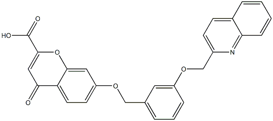 7-[3-[(2-Quinolinyl)methoxy]benzyloxy]-4-oxo-4H-1-benzopyran-2-carboxylic acid Struktur