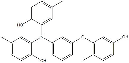 N,N-Bis(2-hydroxy-5-methylphenyl)-3-(3-hydroxy-6-methylphenoxy)benzenamine Struktur