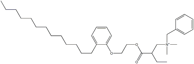 N,N-Dimethyl-N-benzyl-N-[2-[[2-(2-tridecylphenyloxy)ethyl]oxycarbonyl]butyl]aminium Struktur