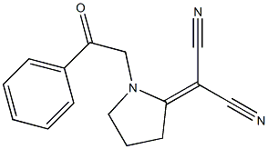 [1-(2-Oxo-2-phenylethyl)pyrrolidin-2-ylidene]malononitrile Struktur