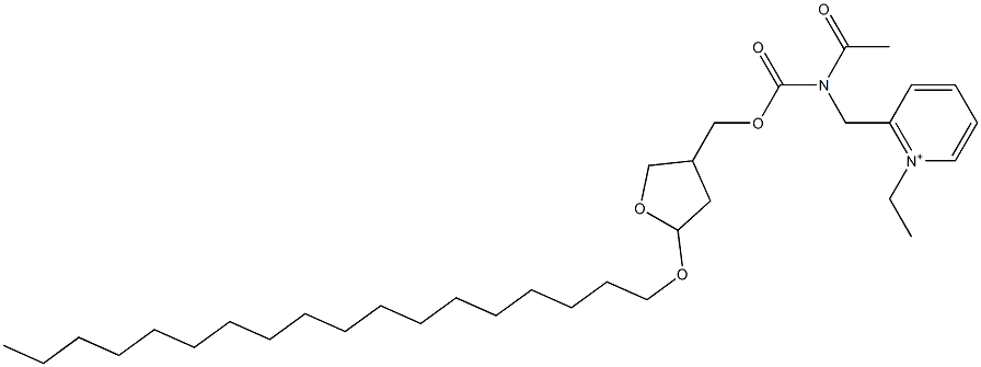 2-[N-Acetyl-N-[[[tetrahydro-5-octadecyloxyfuran]-3-yl]methoxycarbonyl]aminomethyl]-1-ethylpyridinium Struktur