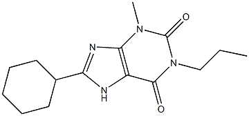 3-Methyl-1-propyl-8-cyclohexylxanthine Struktur