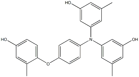 N,N-Bis(3-hydroxy-5-methylphenyl)-4-(4-hydroxy-2-methylphenoxy)benzenamine Struktur