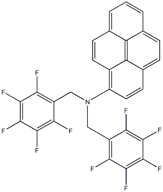 1-[Bis(2,3,4,5,6-pentafluorobenzyl)amino]pyrene Struktur