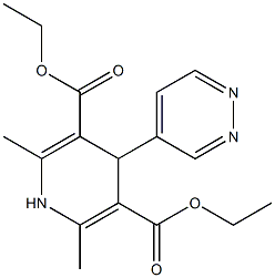 1,4-Dihydro-2,6-dimethyl-4-(4-pyridazinyl)pyridine-3,5-dicarboxylic acid diethyl ester Struktur