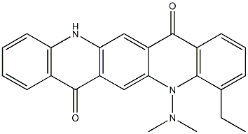 5-(Dimethylamino)-4-ethyl-5,12-dihydroquino[2,3-b]acridine-7,14-dione Struktur