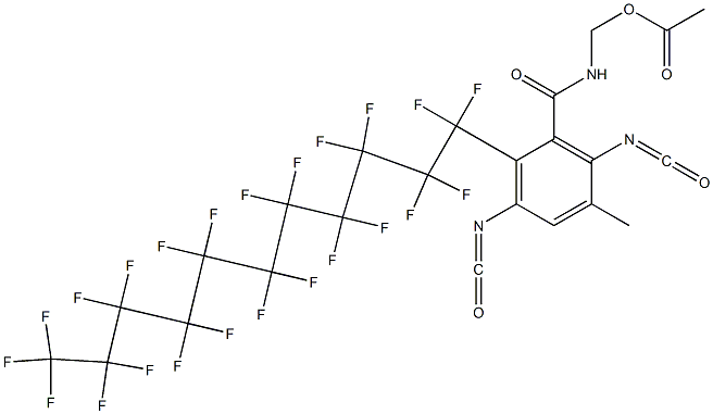 N-(Acetyloxymethyl)-2-(tricosafluoroundecyl)-3,6-diisocyanato-5-methylbenzamide Struktur