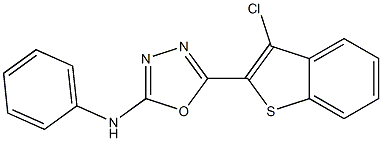 N-Phenyl-5-(3-chlorobenzo[b]thiophen-2-yl)-1,3,4-oxadiazol-2-amine Struktur