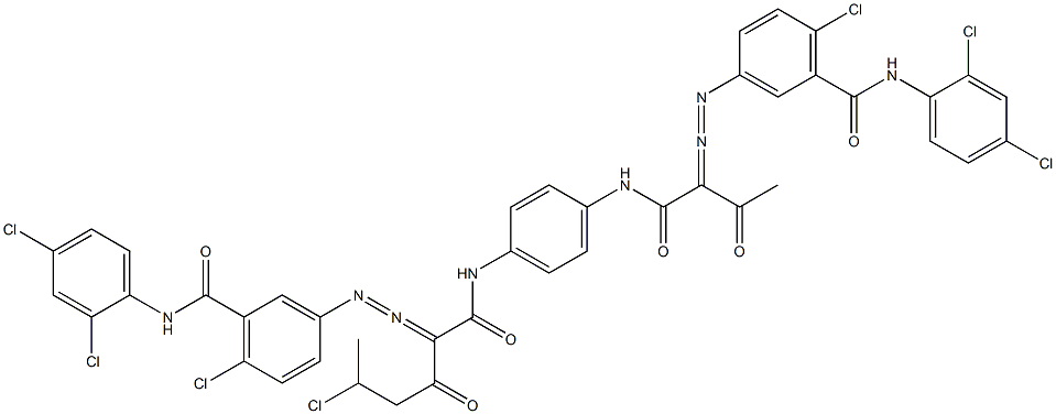 3,3'-[2-(1-Chloroethyl)-1,4-phenylenebis[iminocarbonyl(acetylmethylene)azo]]bis[N-(2,4-dichlorophenyl)-6-chlorobenzamide] Struktur