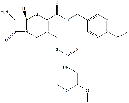 N-(2,2-Dimethoxyethyl)dithiocarbamic acid [[7-amino-4-[(4-methoxybenzyloxy)carbonyl]cepham-3-en-3-yl]methyl] ester Struktur