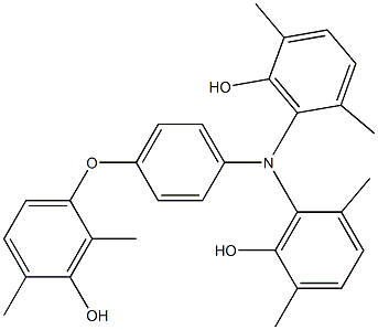 N,N-Bis(6-hydroxy-2,5-dimethylphenyl)-4-(3-hydroxy-2,4-dimethylphenoxy)benzenamine Struktur