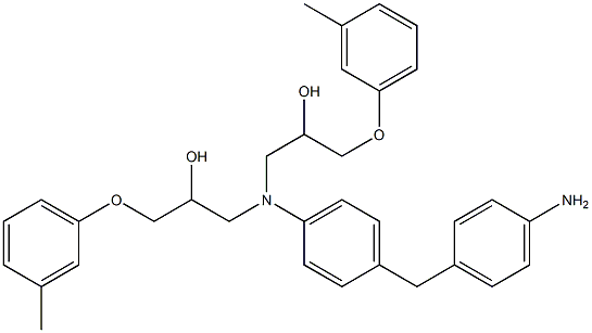 N,N-Bis[3-(3-methylphenoxy)-2-hydroxypropyl][1,1'-methylenebisbenzene]-4,4'-diamine Struktur