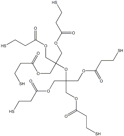 Bis(3-mercaptopropanoic acid)[2,2,4,4-tetrakis[(3-mercapto-1-oxopropoxy)methyl]-3-oxapentane]-1,5-diyl ester Struktur