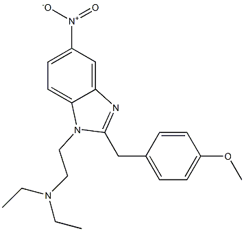 1-(2-Diethylaminoethyl)-2-(p-methoxybenzyl)-5-nitro-1H-benzimidazole Struktur