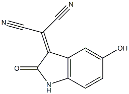 [(2,3-Dihydro-5-hydroxy-2-oxo-1H-indol)-3-ylidene]malononitrile Struktur