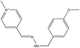 4-[[2-[(4-Methoxyphenyl)methyl]hydrazono]methyl]-1-methylpyridinium Struktur