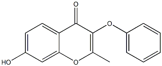 3-Phenoxy-7-hydroxy-2-methyl-4H-1-benzopyran-4-one Struktur