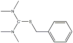 Bis(dimethylamino)[(phenylmethyl)thio]methylium Struktur