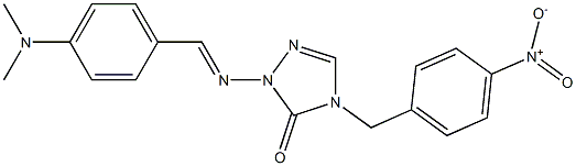 1-(p-Dimethylaminobenzylidene)amino-4-(p-nitrobenzyl)-1H-1,2,4-triazol-5(4H)-one Struktur