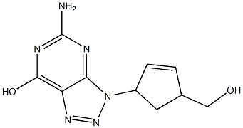 5-Amino-3-(4-hydroxymethyl-2-cyclopentenyl)-3H-1,2,3-triazolo[4,5-d]pyrimidin-7-ol Struktur