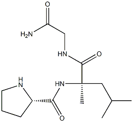 N-[(2R)-2,4-Dimethyl-2-[[[(2S)-pyrrolidin-2-yl]carbonyl]amino]pentanoyl]glycinamide Struktur