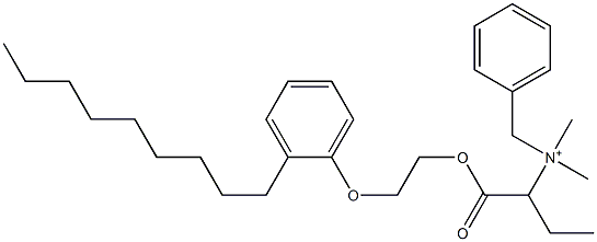 N,N-Dimethyl-N-benzyl-N-[1-[[2-(2-nonylphenyloxy)ethyl]oxycarbonyl]propyl]aminium Struktur