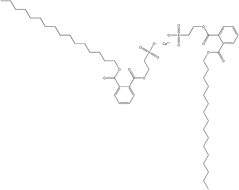 Bis[2-[(2-hexadecyloxycarbonylphenyl)carbonyloxy]ethanesulfonic acid]calcium salt Struktur