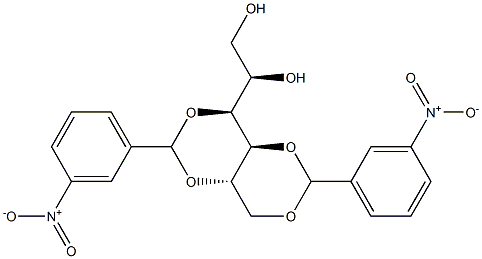 3-O,5-O:4-O,6-O-Bis(3-nitrobenzylidene)-L-glucitol Struktur