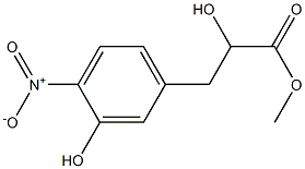 2-Hydroxy-3-(3-hydroxy-4-nitrophenyl)propionic acid methyl ester Struktur