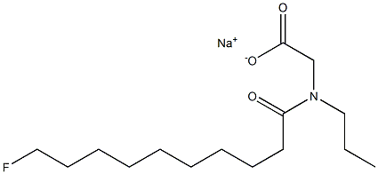 N-(10-Fluorodecanoyl)-N-propylglycine sodium salt Struktur