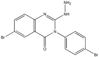 2-Hydrazino-3-(4-bromophenyl)-6-bromoquinazolin-4(3H)-one Struktur