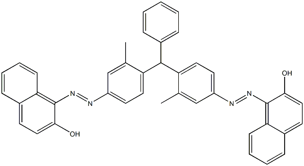 1,1'-[Phenylmethylenebis(3-methyl-4,1-phenylene)bisazo]bis(2-naphthol) Struktur