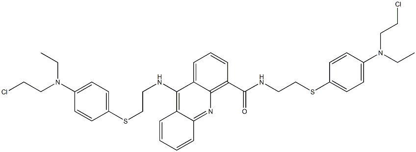 N-[2-[4-[N-(2-Chloroethyl)ethylamino]phenylthio]ethyl]-9-[2-[4-[N-(2-chloroethyl)ethylamino]phenylthio]ethylamino]acridine-4-carboxamide Struktur