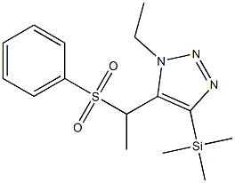 1-Ethyl-4-(trimethylsilyl)-5-(1-(phenylsulfonyl)ethyl)-1H-1,2,3-triazole Struktur