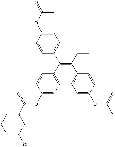 N,N-Bis(2-chloroethyl)carbamic acid 4-[(Z)-1-(4-acetyloxyphenyl)-2-(4-acetyloxyphenyl)-1-butenyl]phenyl ester Struktur