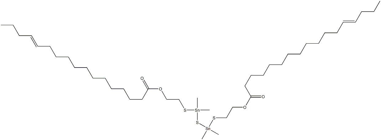 Bis[dimethyl[[2-(12-hexadecenylcarbonyloxy)ethyl]thio]stannyl] sulfide Struktur