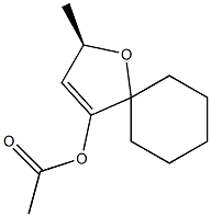 Acetic acid (R)-5-methylspiro[furan-2(5H),1'-cyclohexan]-3-yl ester Struktur